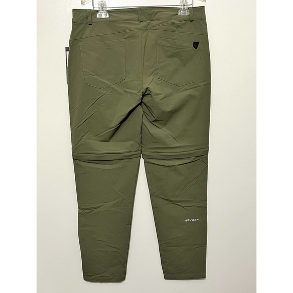 NWT Spyder Women's Green Activewear Convertible Pants Zip off Shorts Size Large - Picture 9 of 11